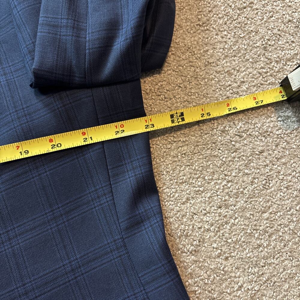 Lauren Ralph Lauren Men's Blue Check 2-Button Notch Blazer 44R Poly Blend - Picture 7 of 11